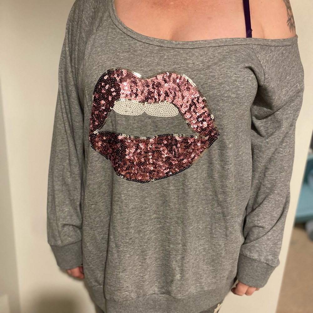 Torrid sequin off the shoulder sweater